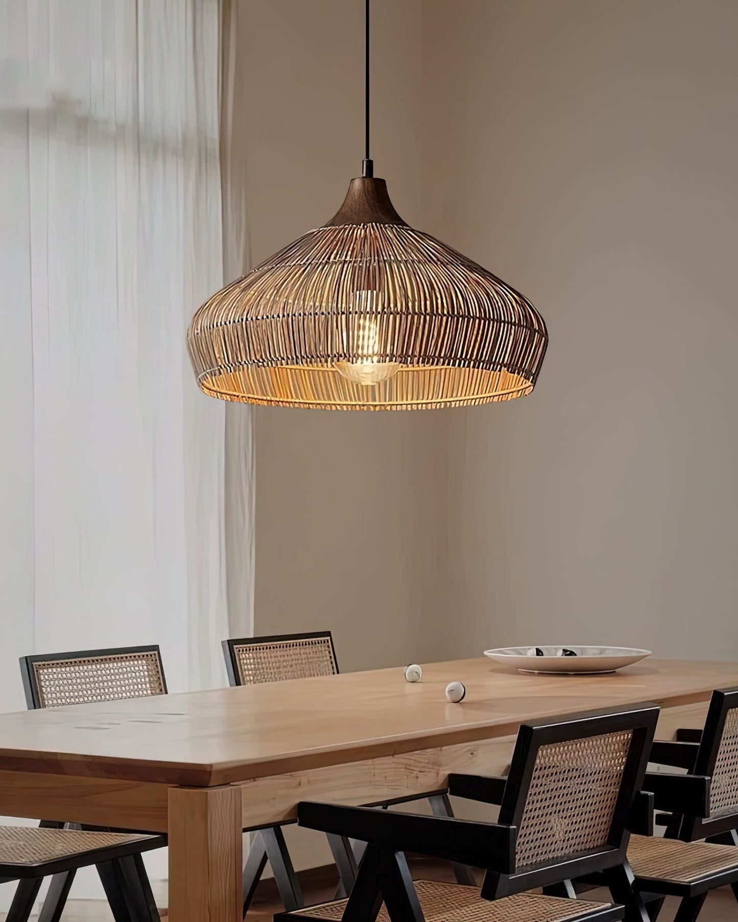 Wicker Rattan Pendant Light