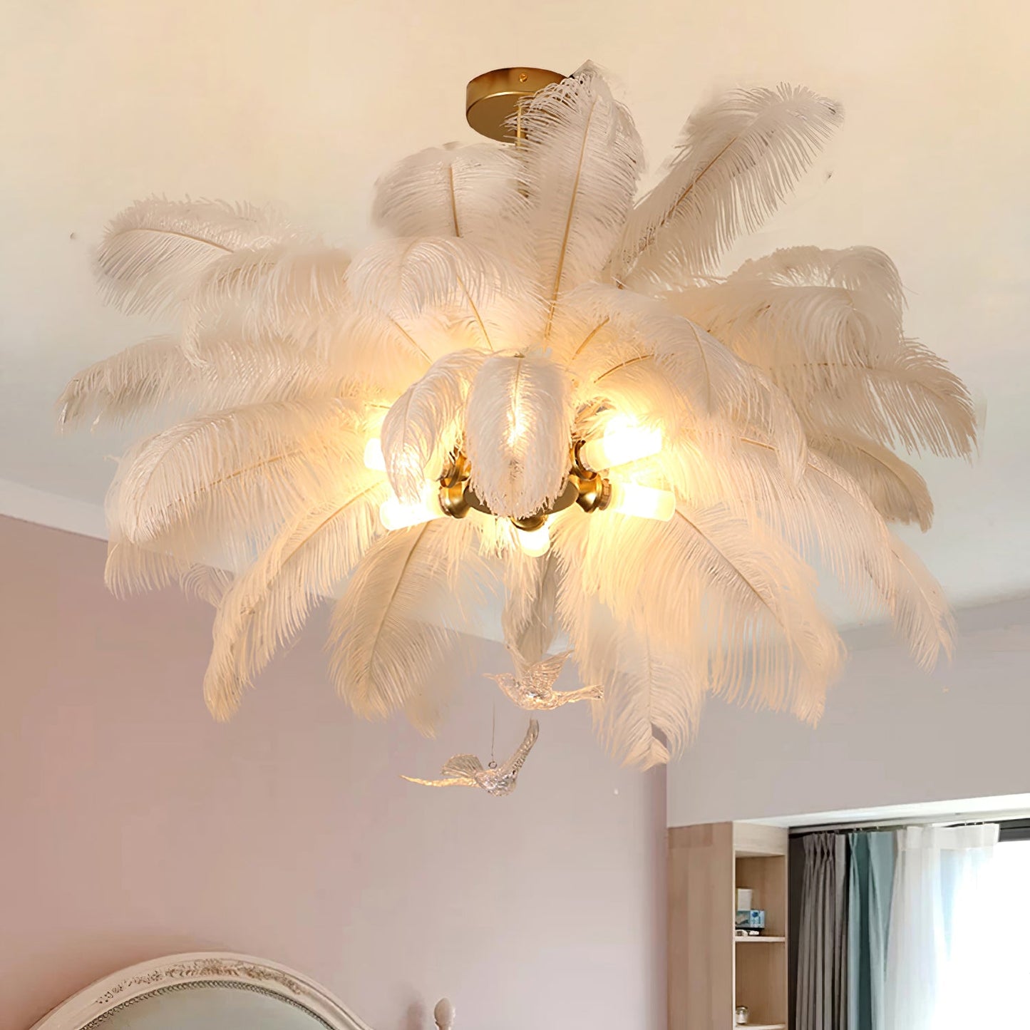 Ostrich Feather Chandelier