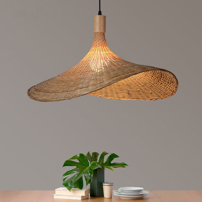 Straw hat Pendant Light