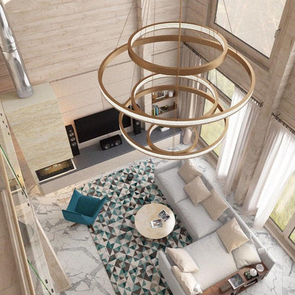 Ring Art Stairwell Chandelier