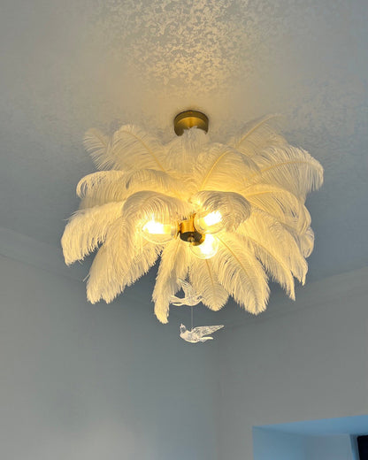 Ostrich Feather Chandelier