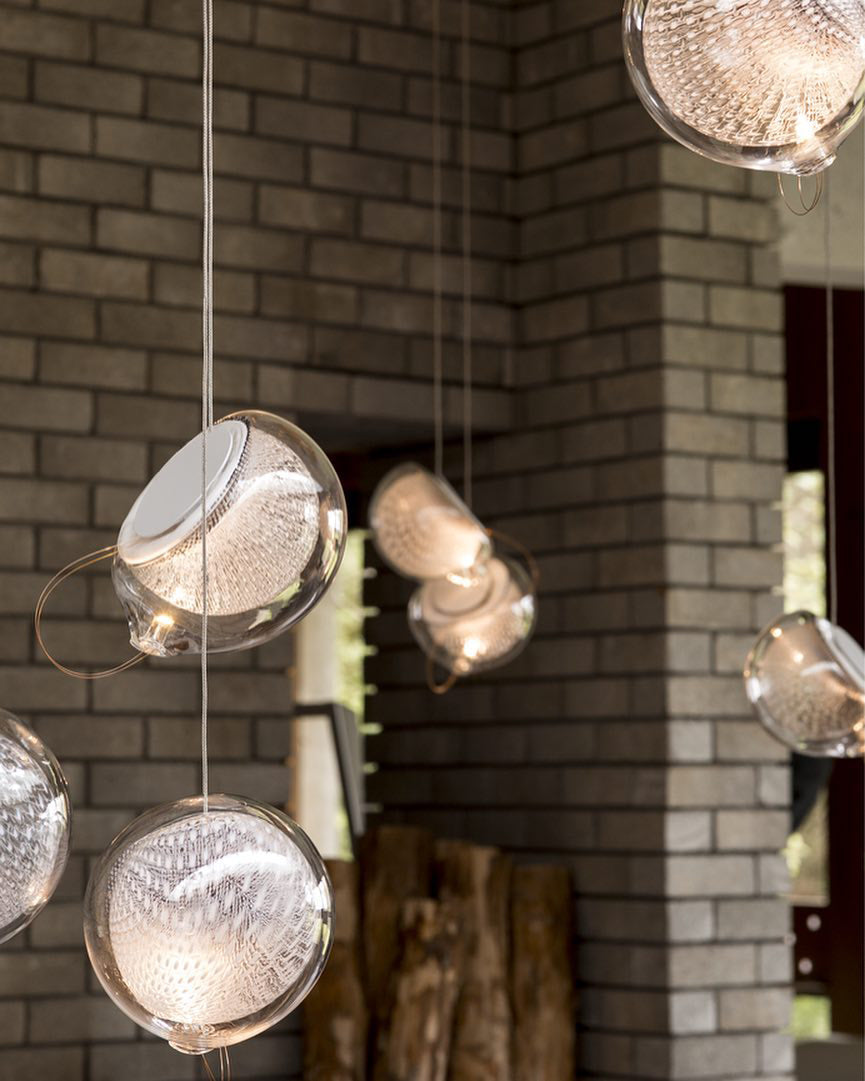 White and Clear Glass Pendant Light