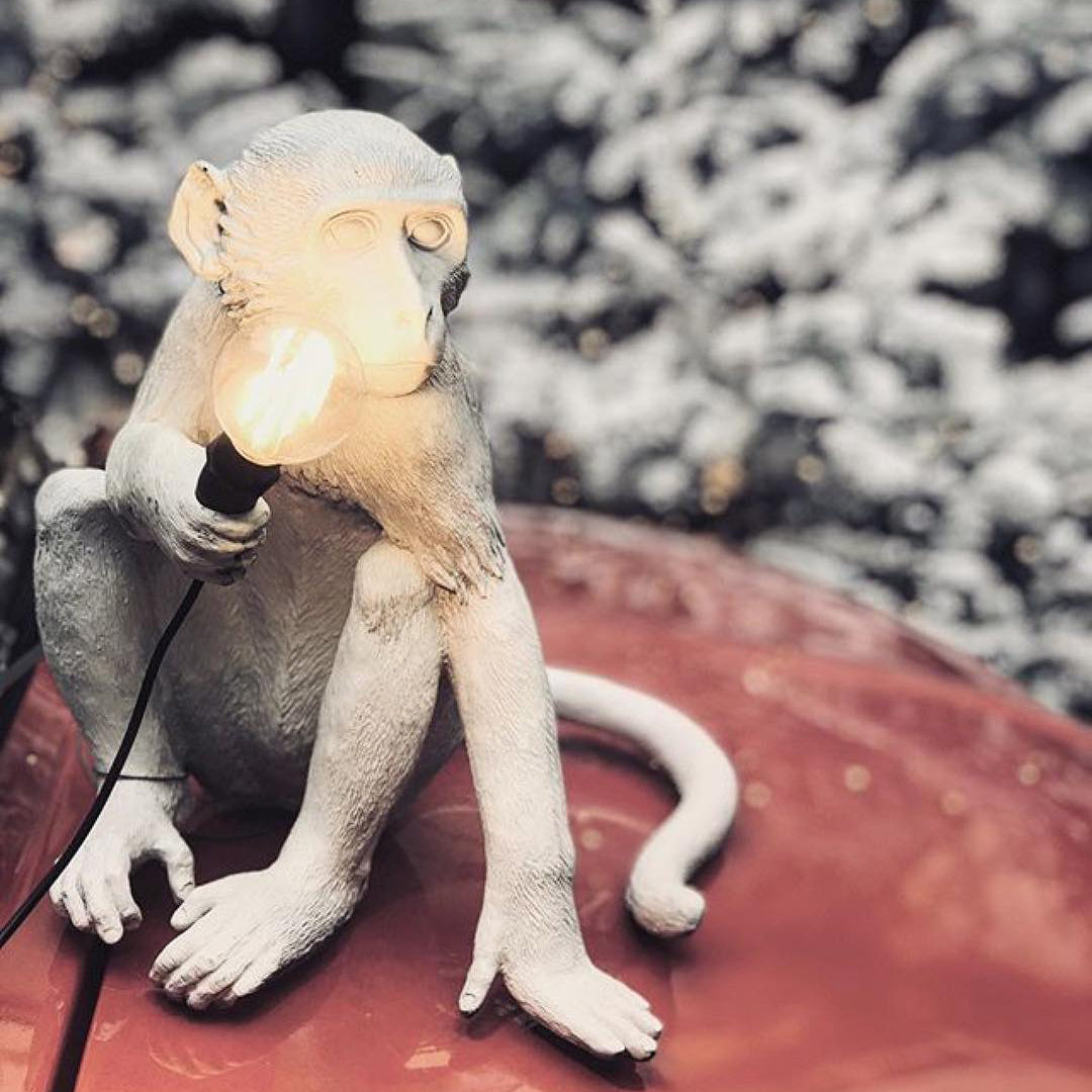 Monkey Resin Table Lamp