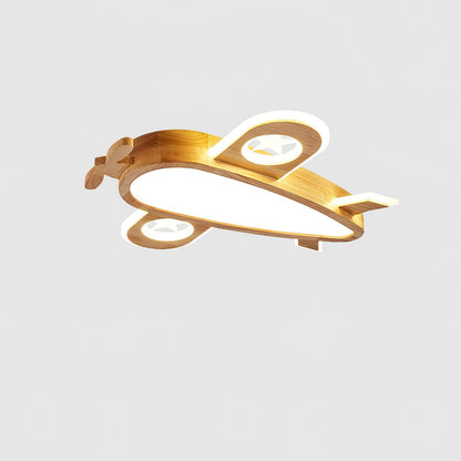 Wood Airplane Ceiling Lamp