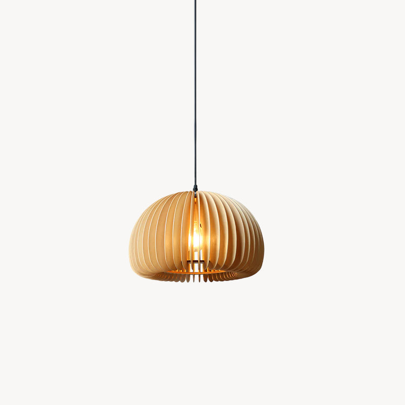Wooden Pumpkin Pendant Lamp