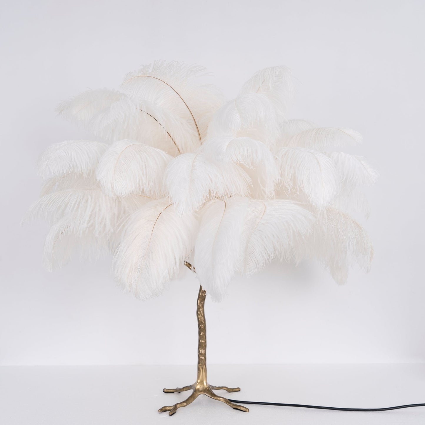 Ostrich Feather Table Lamp