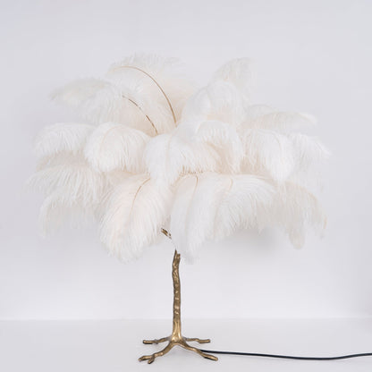 Ostrich Feather Table Lamp