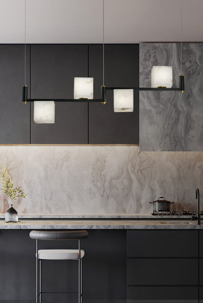 Alabaster Box Geometric Chandelier