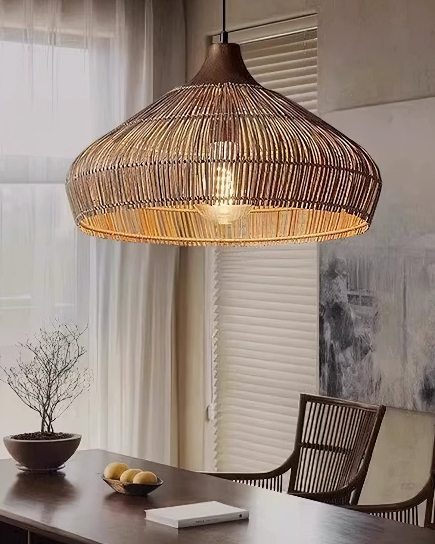 Wicker Rattan Pendant Light