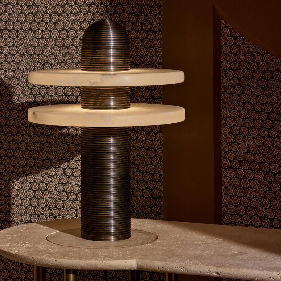 Alabaster Planes Table Lamp