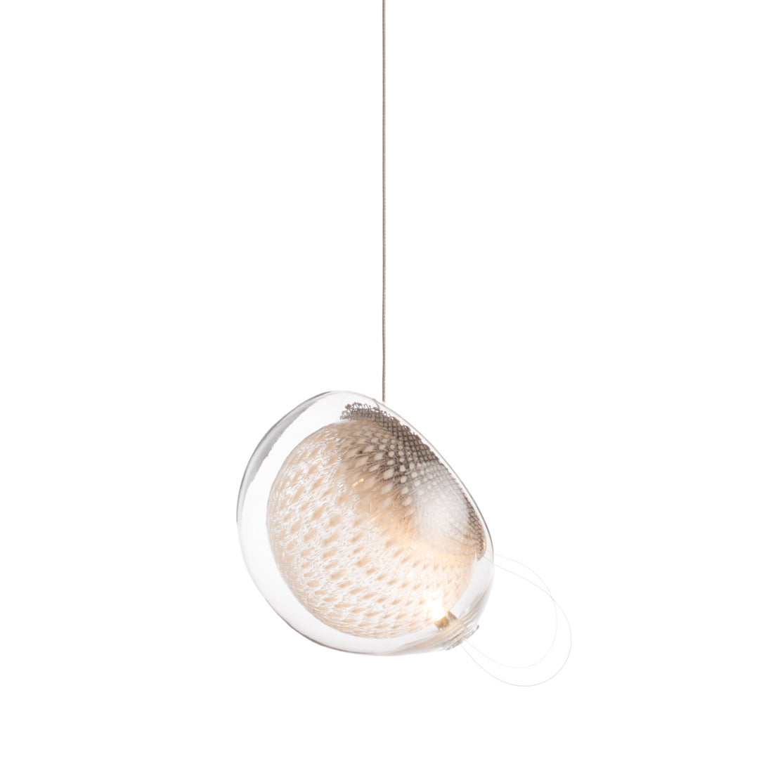 White and Clear Glass Pendant Light