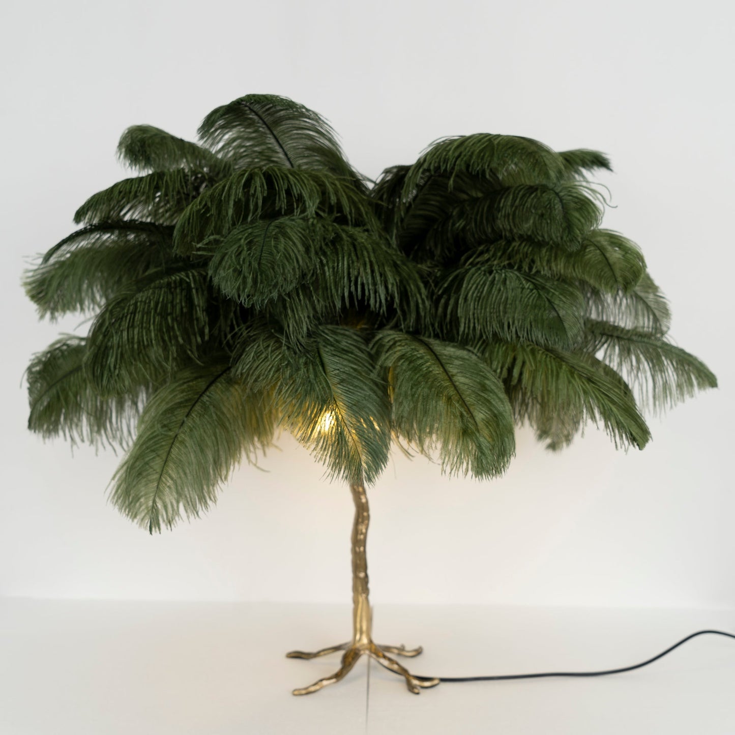 Ostrich Feather Table Lamp