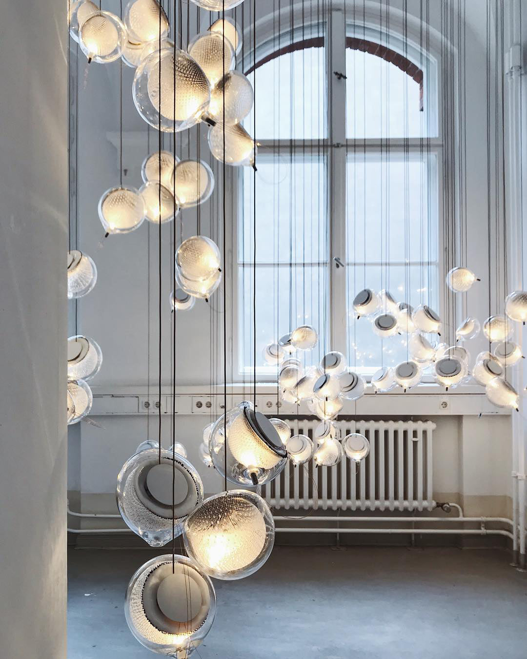 White and Clear Glass Pendant Light