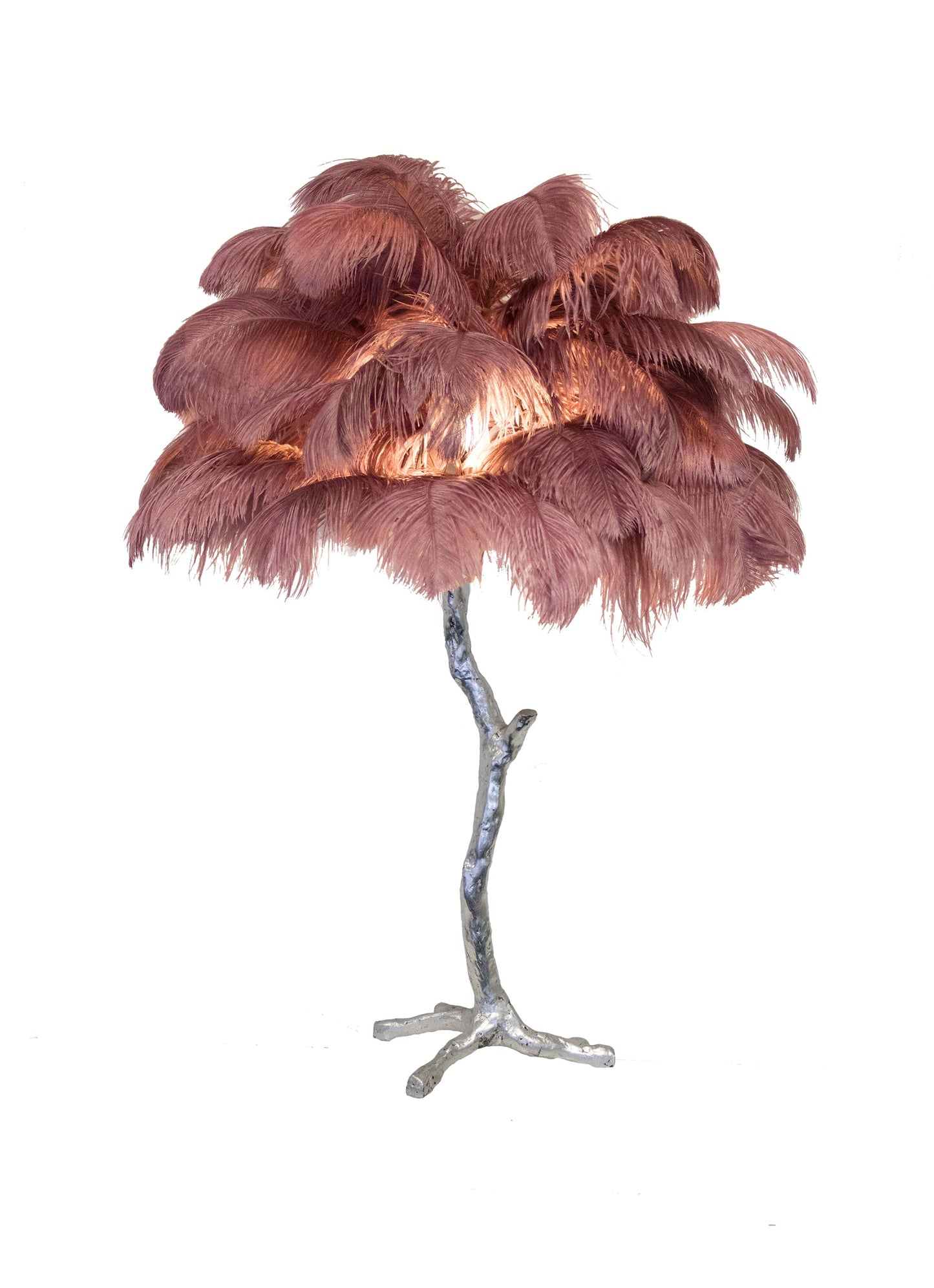 Ostrich Feather Table Lamp
