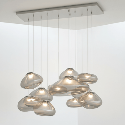 Blown Glass Mesh Pendant Light