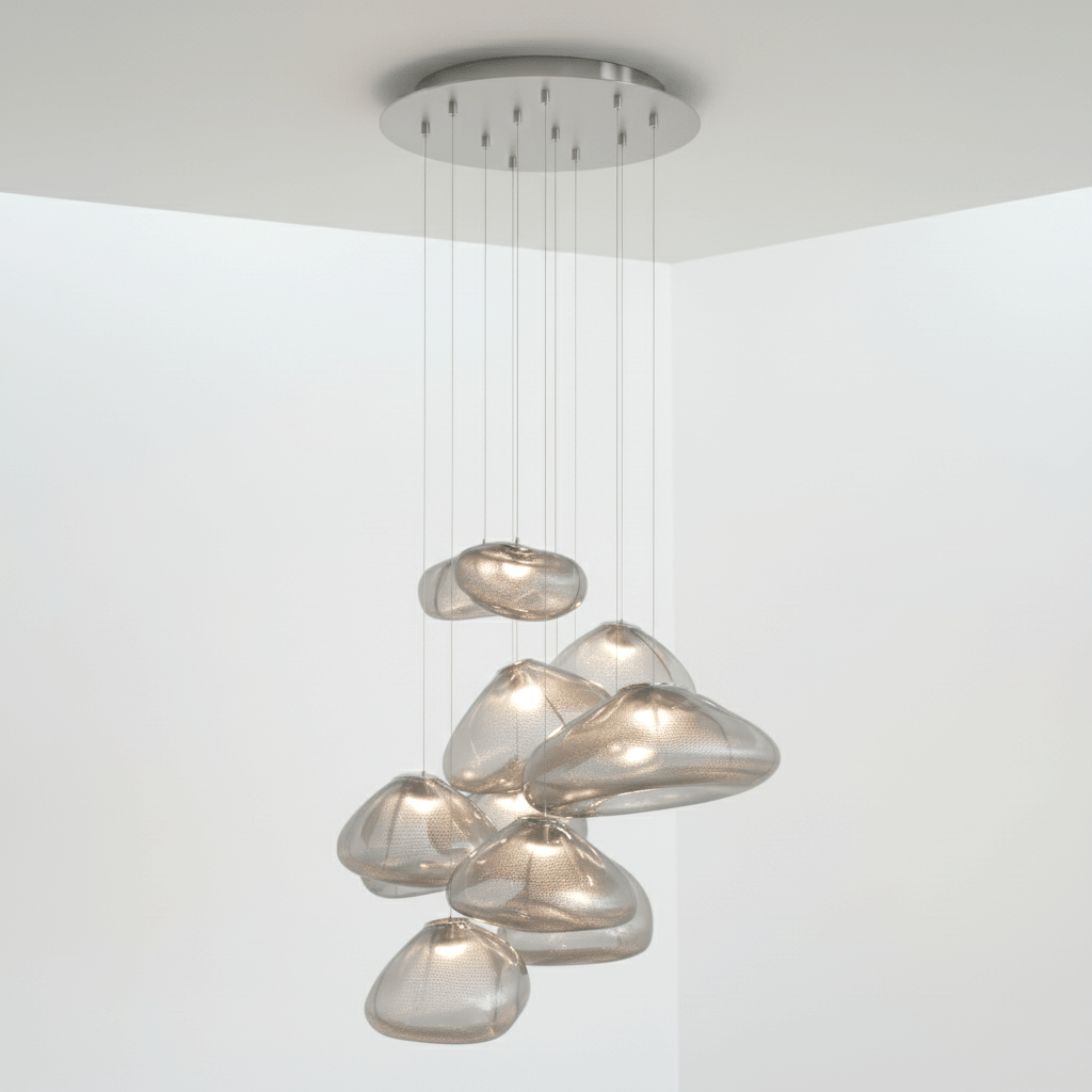 Blown Glass Mesh Pendant Light