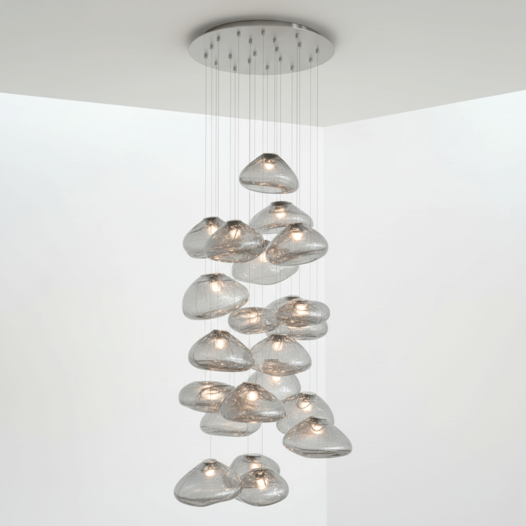 Blown Glass Mesh Pendant Light