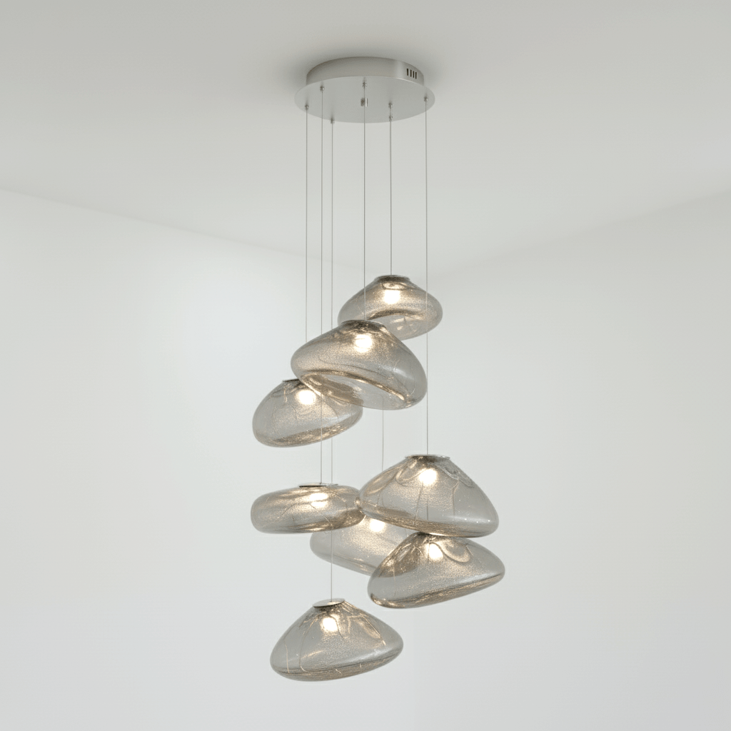 Blown Glass Mesh Pendant Light